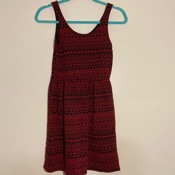 Red and Black Handmade Mini Dress | Size S | Bold Graphic Pattern - Picture 1 of 9